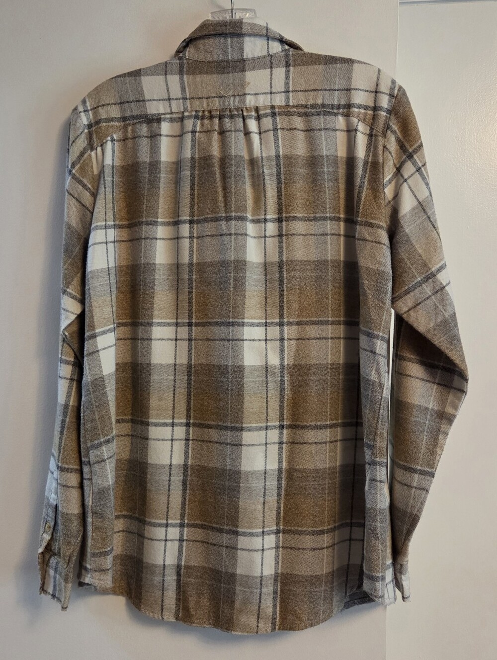 KUHL Kamila Tan/Grey Plaid Flannel Long Sleeve Shirt Womens Size Large - Picture 4 of 7